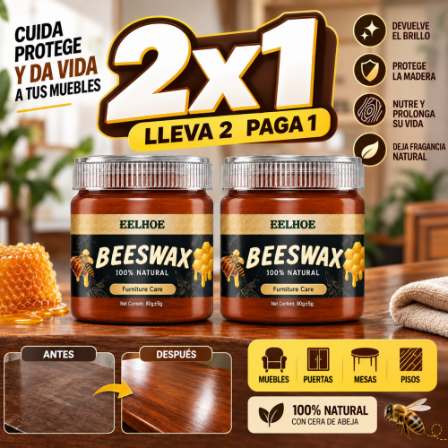 2X1 CERA BEESWAX MUEBLE BRILLO, REVIVIDOR MADERA (ROBLE)